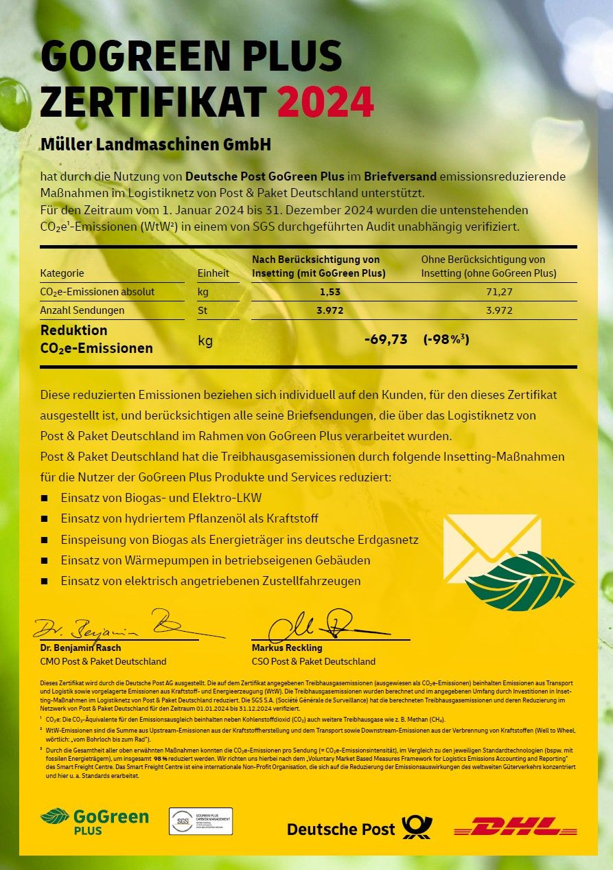 GoGreen Zertifikat